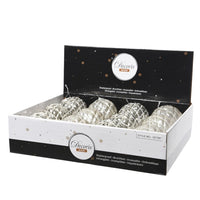 Set of 12 Grey Shiny and Matt Christmas Tree Baubles
