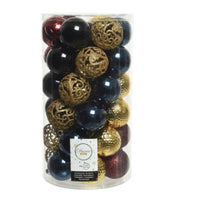 Pack of 37 Oxblood Gold Night Blue and Black Mixed Tree Baubles