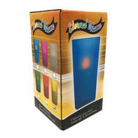 Set of 4 Battery Powered Coloured Glass Votives with LED Candle