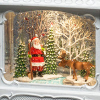 Santa and Reindeer White Water Spinner Lantern Decoration - 2