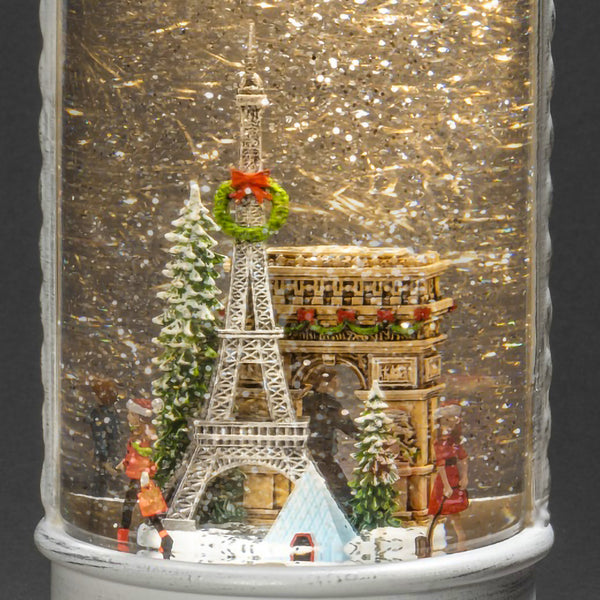 Paris Christmas Scene Magical Water Spinner