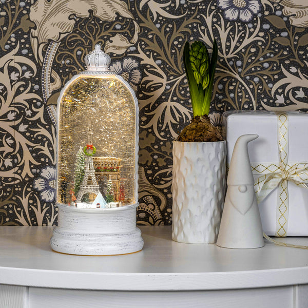 Paris Christmas Scene Magical Water Spinner