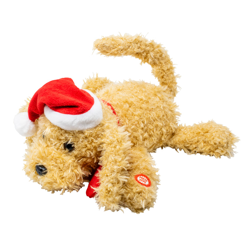 Laughing Rolling Santa's Helper Christmas Puppy
