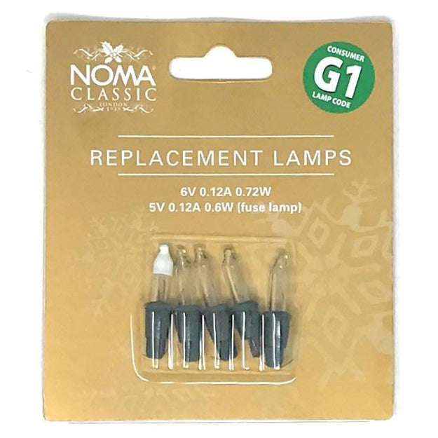 6V Clear Replacement Christmas Tree Bulbs Lamps G1 Code 0.72W (Pack of 5)