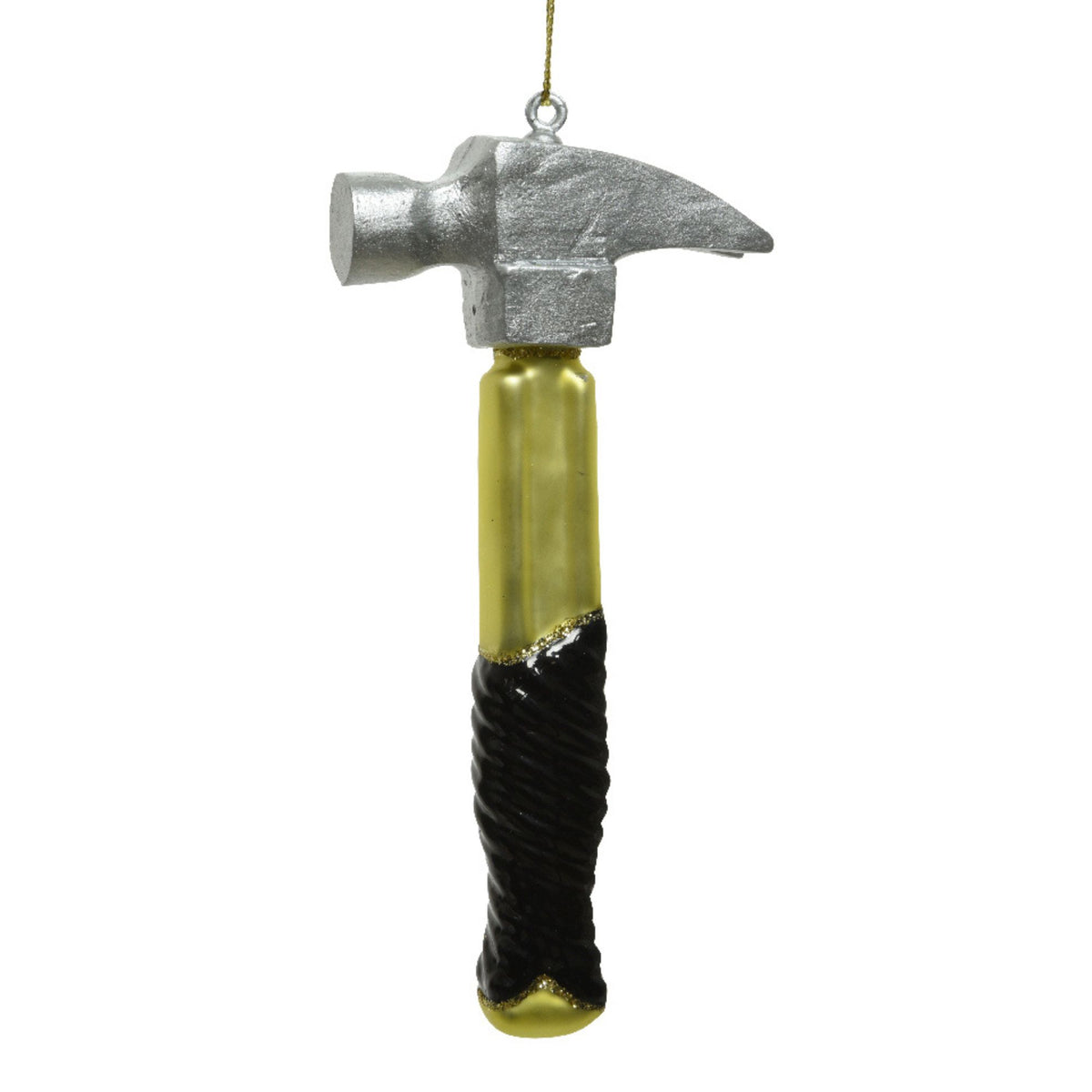 Gold Hammer Glass Novelty Christmas Tree Bauble Decoration