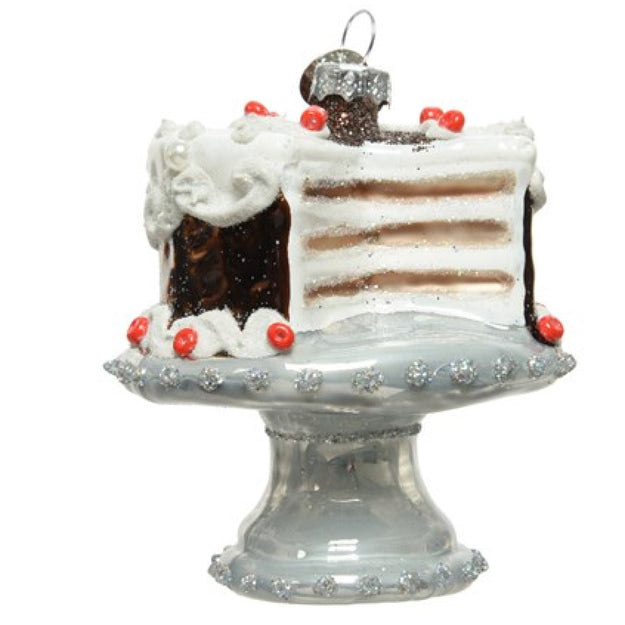 Novelty Cake on a Stand Glass Tree Decoration