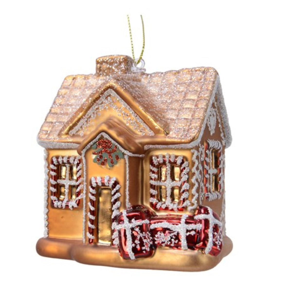 Gingerbread House Tree Decoration with Presents