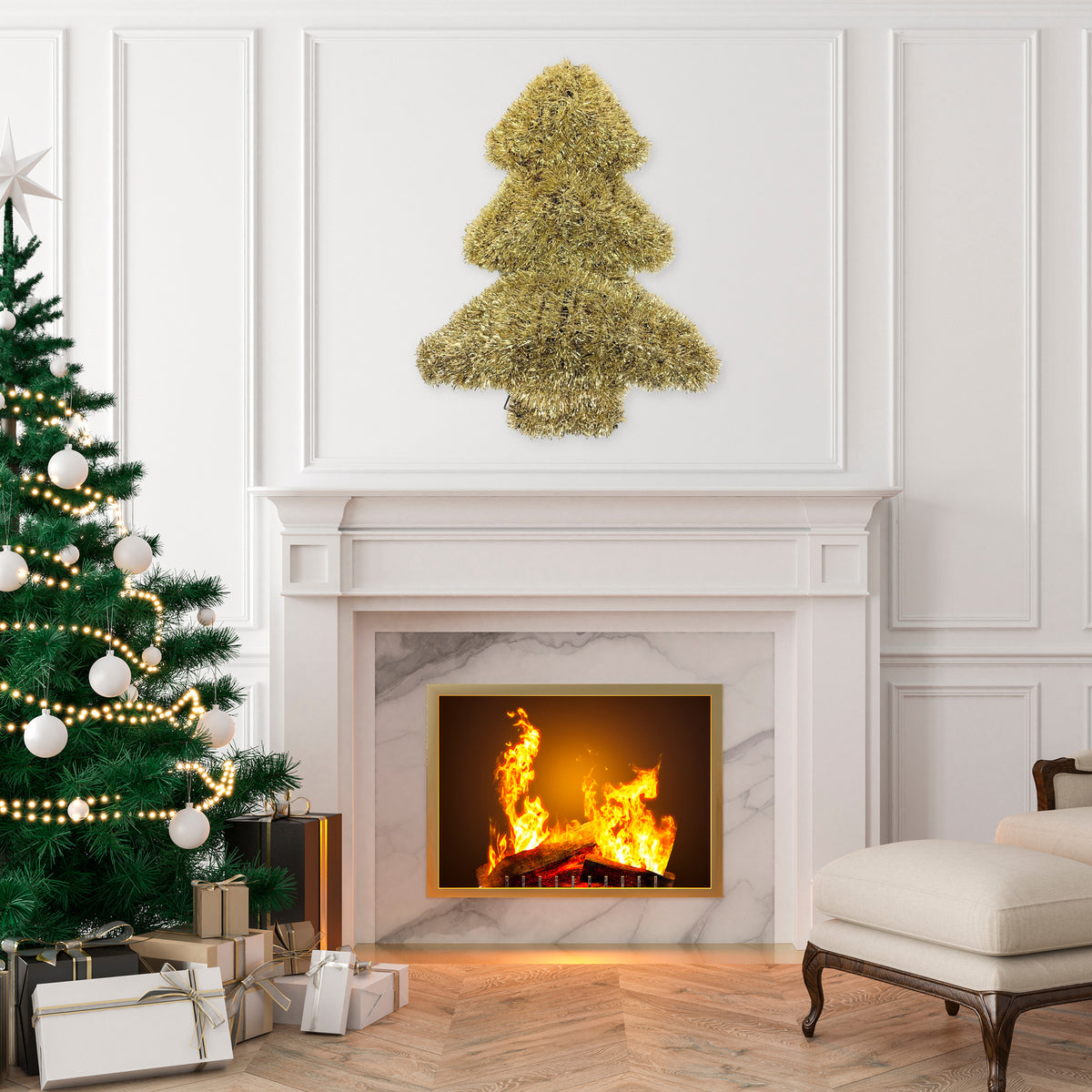 Gold Jumbo Foil Covered Christmas Tree