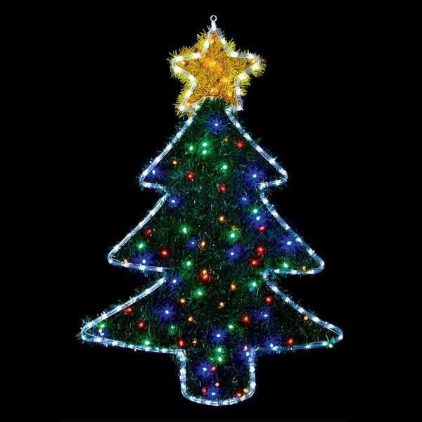 1 Metre Christmas Tree Tinsel Silhouette Rope Light