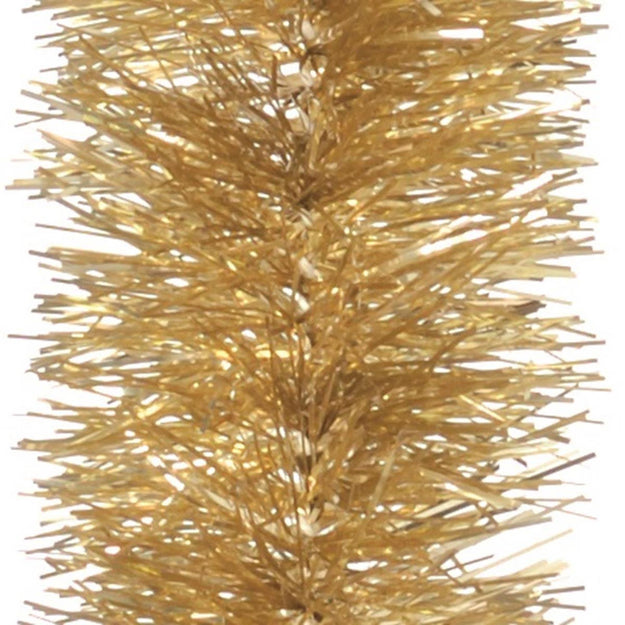 2m Fine Cut Gold Christmas Tinsel ~ 7.5cm