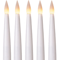 Set of 10 15cm White Floating Christmas Candles with Remote