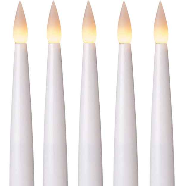 Set of 10 15cm White Floating Christmas Candles with Remote