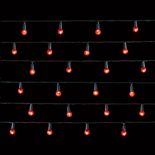 100 Red LED Multi Action Pearl Berry String Lights