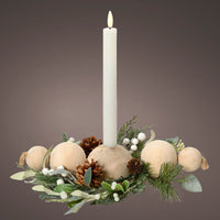 30cm Modern Christmas Table Centerpiece with Wooden Balls Pinecones and Eucalyptus - 2
