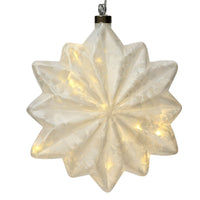 19cm Frosted Glass Hanging Flower with Warm White LED's