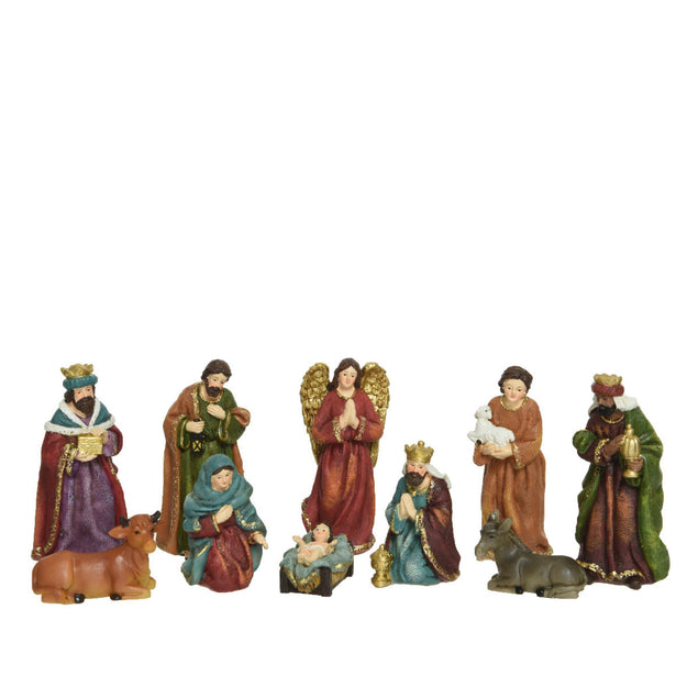 Set of 10 13cm Christmas Nativity Figures