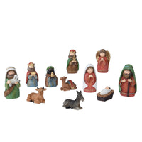 Set of 11 Cute Cartoon Nativity Figures