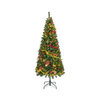 7ft Red and Gold Pop Up Christmas Tree Pre Lit and Pre Decorated