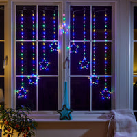1.2m x 1.2m Multi Coloured Star Hanging Curtain Light with 339 LED's