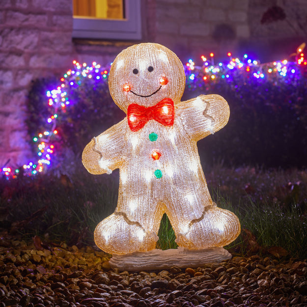 Inlit Ice Gingerbread Boy with 40 Ice White LEDs
