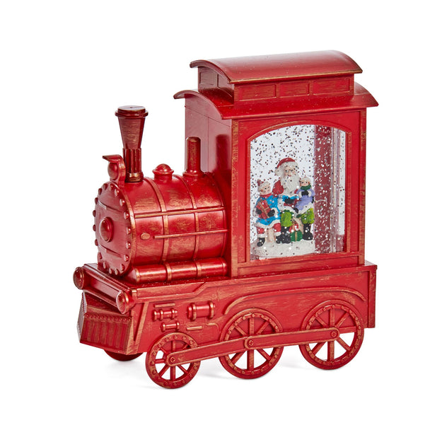 All Aboard Santa Train Snow Swirl Water Spinner