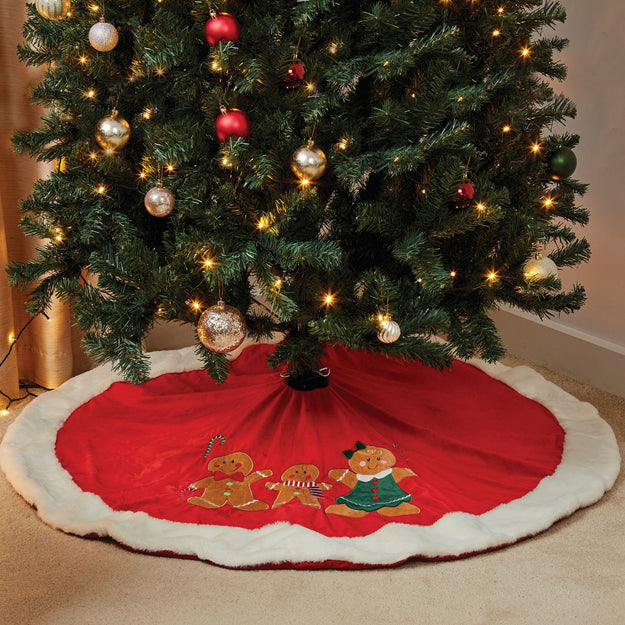 Gingerbread Family Christmas Tree Skirt