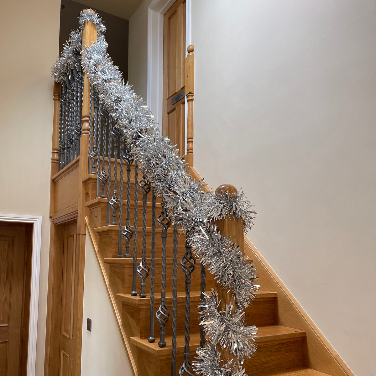 10m Chunky Silver Christmas Tinsel Garland