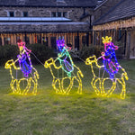 70cm Three Wise Men on Camels Rope Light Silhouettes with 420 Multi Coloured LEDs