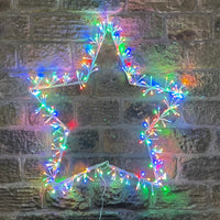 90cm White Star Cluster with 320 Multi Coloured Twinkle LEDs