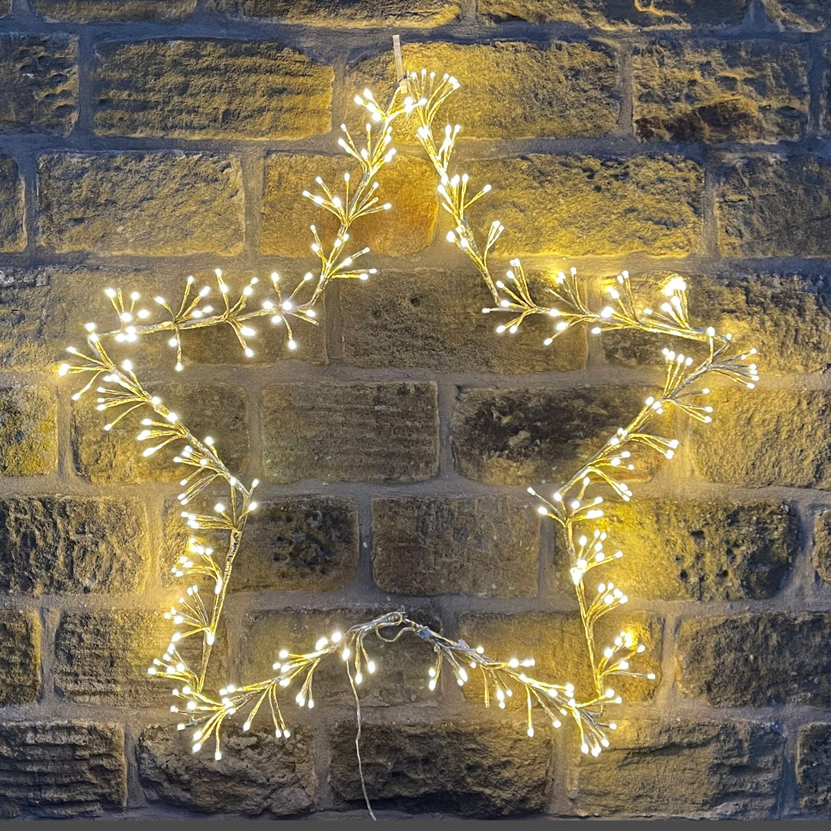 90cm Gold Star Cluster Silhouette with Warm White LEDs