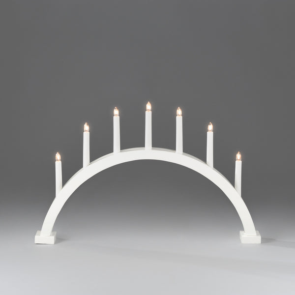 Large White Archway Christmas Candle Bridge
