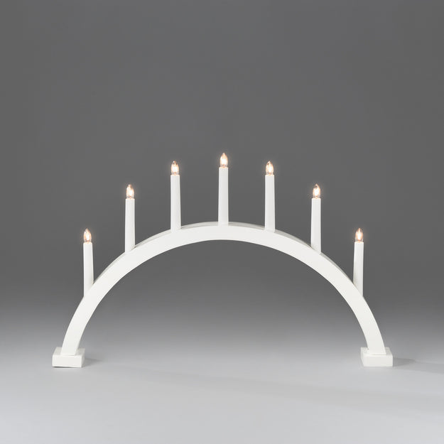 Large White Archway Christmas Candle Bridge