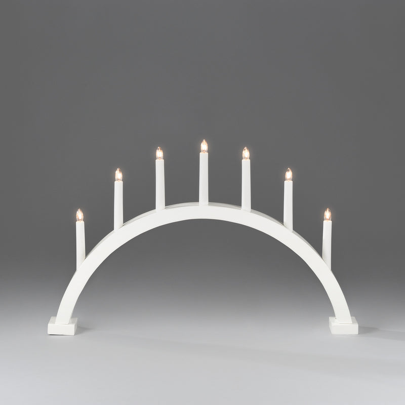 Large White Archway Christmas Candle Bridge
