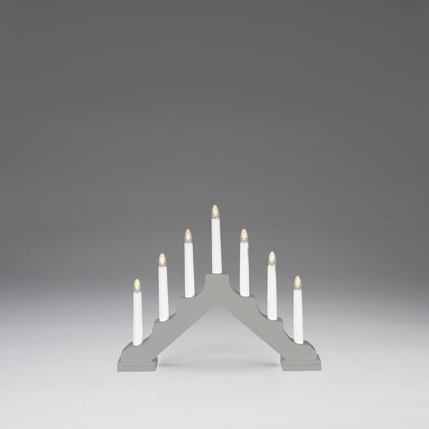Traditional Grey Christmas Candle Bridge Battery Operated