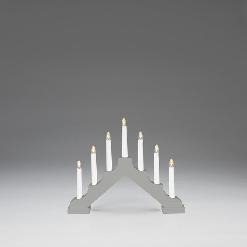 Traditional Grey Christmas Candle Bridge Battery Operated