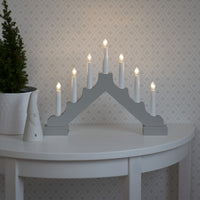 Traditional Grey Christmas Candle Bridge Battery Operated