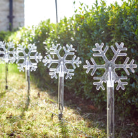 Set of 8 Festive Snowflake Christmas Pathfinder Stake Lights - 4