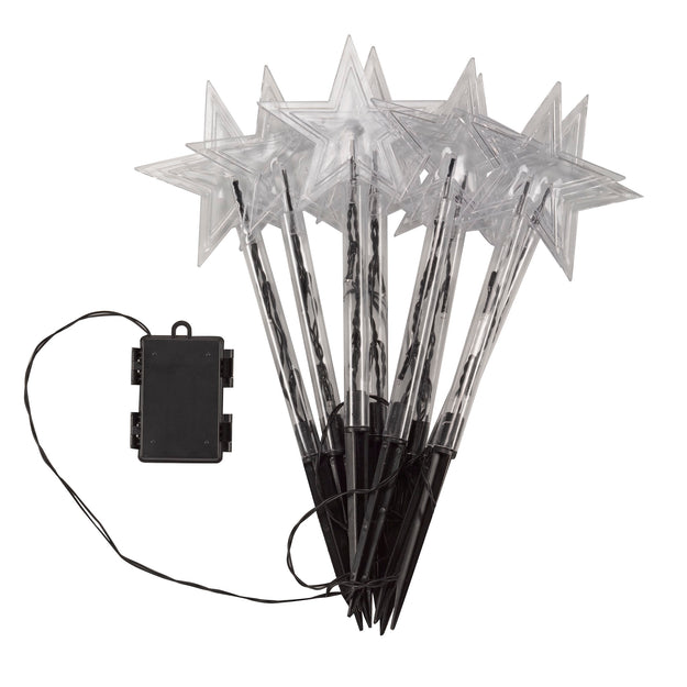 Set of 8 Festive Star Christmas Pathfinder Stake Lights
