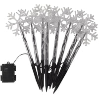 Set of 8 Multi Coloured Festive Snowflake Pathfinder Stake Lights - 2