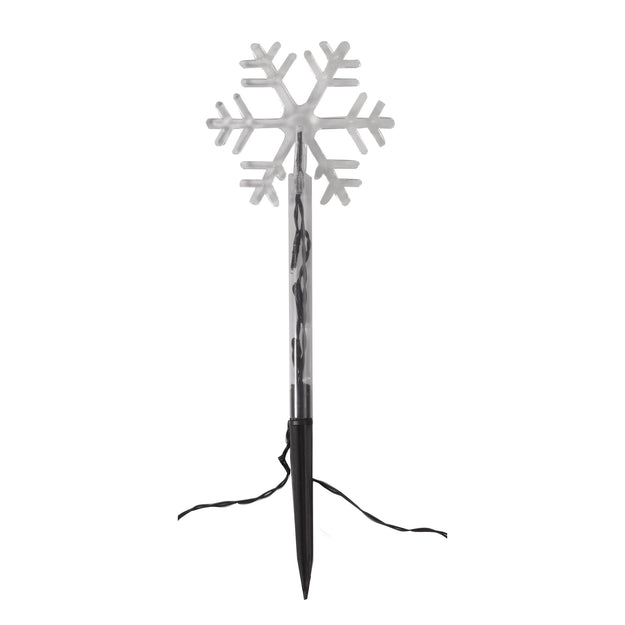 Set of 8 Multi Coloured Festive Snowflake Pathfinder Stake Lights