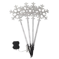 Set of 4 Large Multi Coloured Snowflake Pathfinder Stake Lights