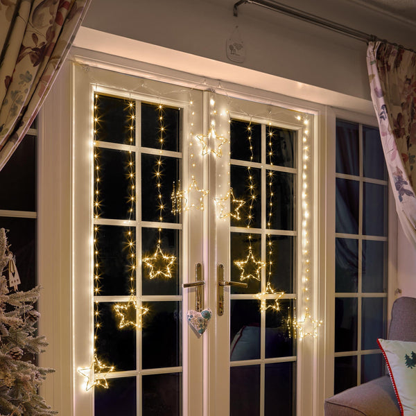 1.2m x 1.2m Curtain Star Window Light with 339 Warm White LEDs