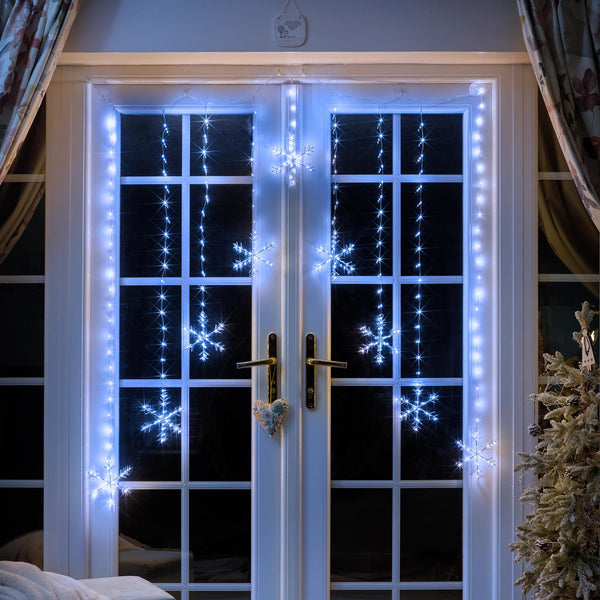 1.2m x 1.2m Curtain Snowflake Window Light with 339 Cool White LEDs
