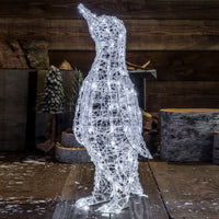 80cm White Acrylic Penguin with 80 White LEDs