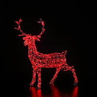 1.4m Colour Changeable White Wicker Stag with Remote Control