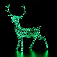 1.4m Colour Changeable White Wicker Stag with Remote Control
