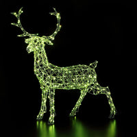1.4m Colour Changeable White Wicker Stag with Remote Control