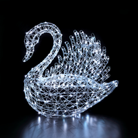 1m White Rattan Serpentine Swan With Colour Changeable LED's and Remote Control