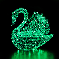 1m White Rattan Serpentine Swan With Colour Changeable LED's and Remote Control