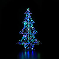 1m White Rattan Dickensian Tree with 150 Colour Changing LEDs